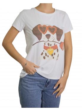 t shirt con stampa cagnolino 